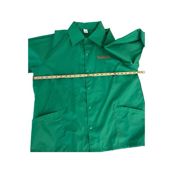 VTG Made In USA Sunkist Soda Snap Up Nylon Jacket Large Green - Picture 6 of 7